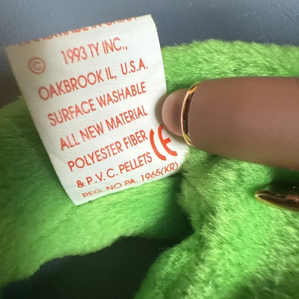 TY Original‎ Beanie Baby 3 Blizzard Seaweed Tag error Legs 1-2000 China 2 Teenie